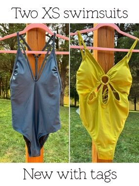 Two XS Swimsuits One Piece Cut Out NWT Target